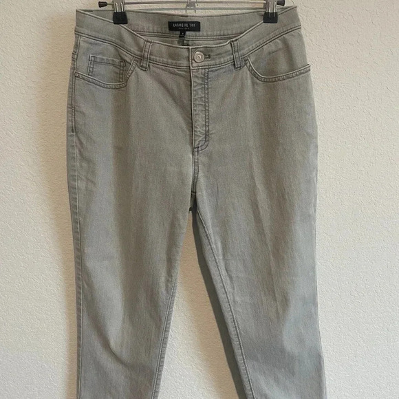 Lafayette 148 New York  High Waist Ankle Straight Leg Jeans Size 8 Gray - Picture 4 of 10
